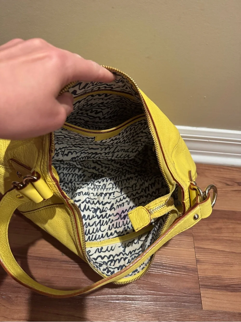 kate spade Bright Yellow Pebbled Leather Shoulder Bag
